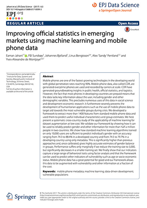 Improving official statistics in emerging markets using machine learning and mobile phone data
